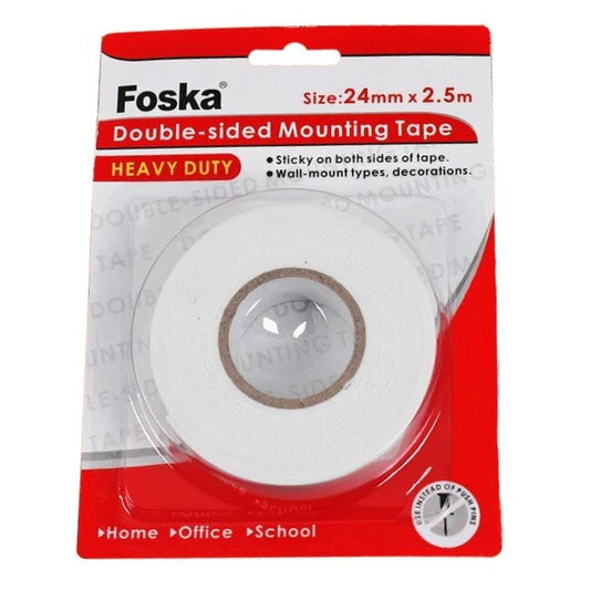 Foska Double Sided Foam Tape - 24m x 2.5m