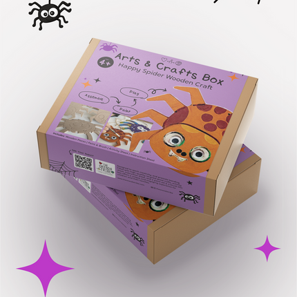 Happy Spider Wooden Craft Box
