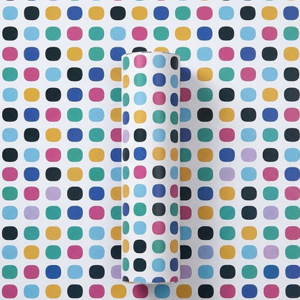 Foska Large Dots Rainbow Colorful Gift Wrapping Paper