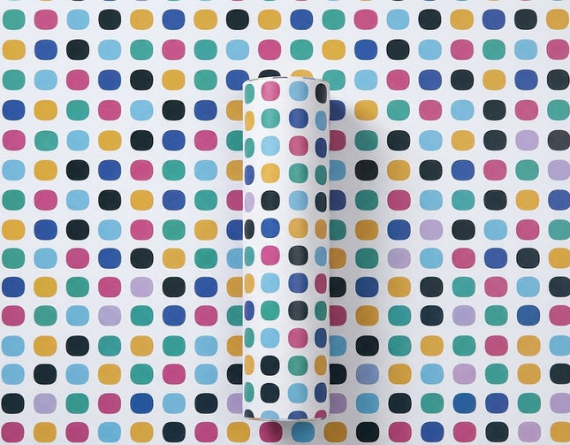 Foska Large Dots Rainbow Colorful Gift Wrapping Paper