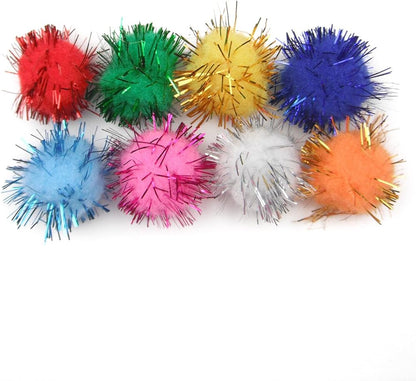 Mite Pom Poms Assorted Glitter 20mm