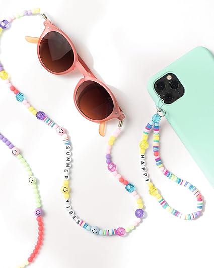 Folia Phone Charms Set Rainbow Smile Beads