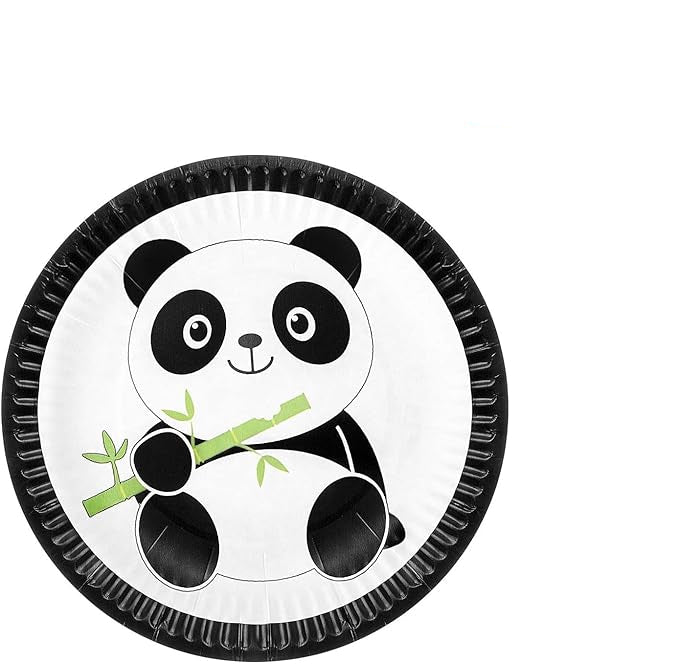 Black White Panda 9 Inch Plate