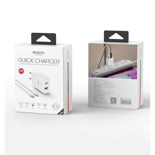 Yesido YC47 20W Fast Charging Home Charger