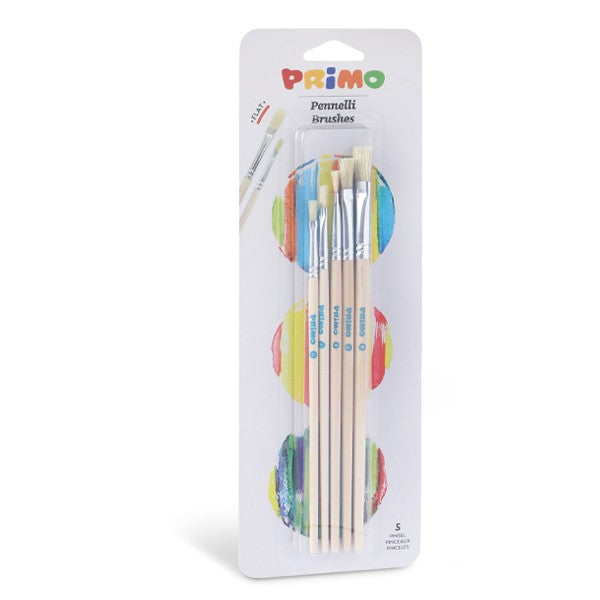 Primo flat-tipped 5 brushes