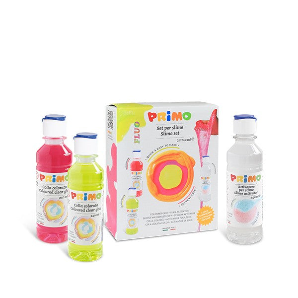 Primo Coloured clear glue Fluo slime set