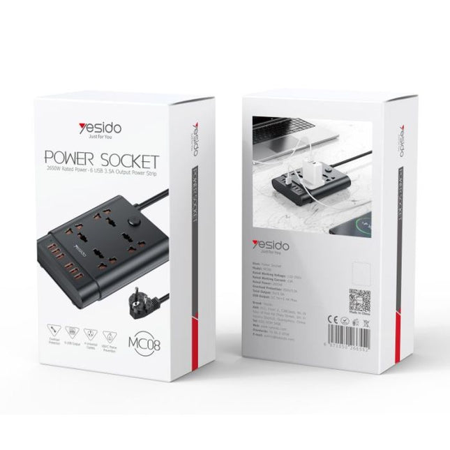 Yesido MC08 2 Meter 10 IN 1 Power Socket