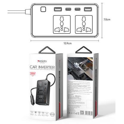 Yesido VC07 200W Adapter Charger Car Inverter