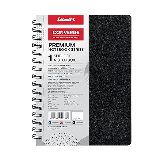 Luxor 1 Subject Spiral Premium Notebook-21.6 cm*27.9 cm