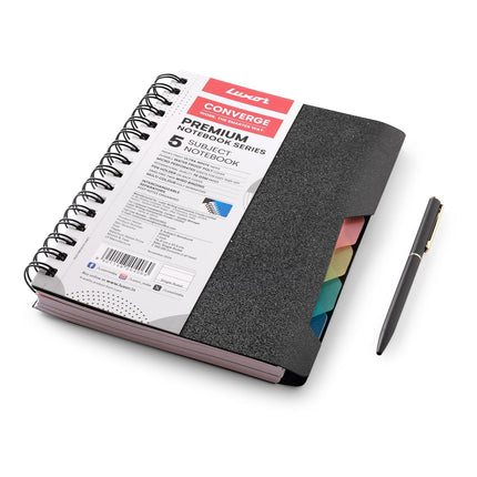 Luxor 5 Subject Spiral Premium Notebook-14.0 cm*21.6cm