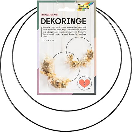 Folia Decorative rings in black #24204