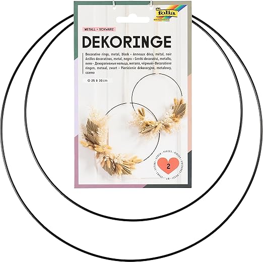 Folia Decorative rings in black #24204