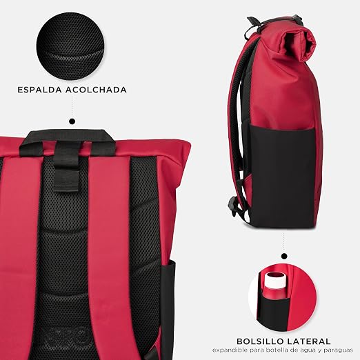 Pantone  Roll-Top Backpack- 64x30x13cm Rethink Pink