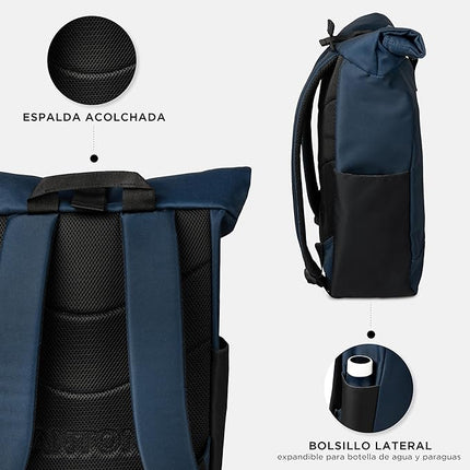 Pantone Roll-Top Backpack- 64x30x13cm Iris blue