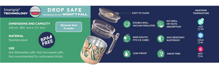 Quokka Drop Safe Thermal Ss Mug Wave Ginkgo Leaves 260 Ml