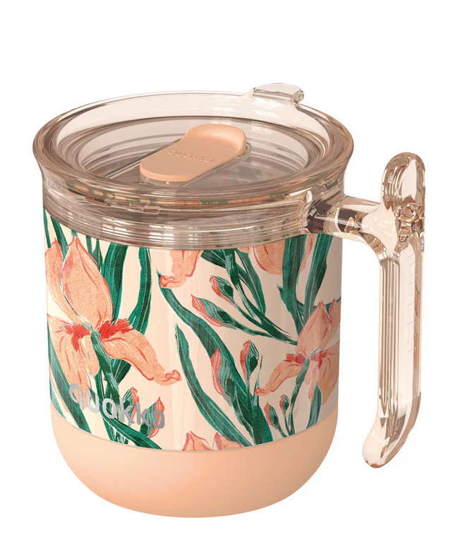 Quokka Drop Safe Thermal Ss Mug Wave Floral Peach 260 Ml