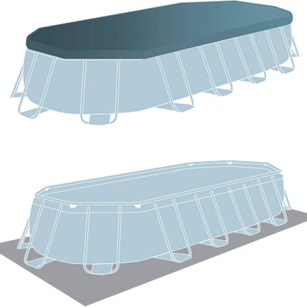 Intex Prism Frame Rectangular Pool 6.10x3.05x1.22m (Full Set)