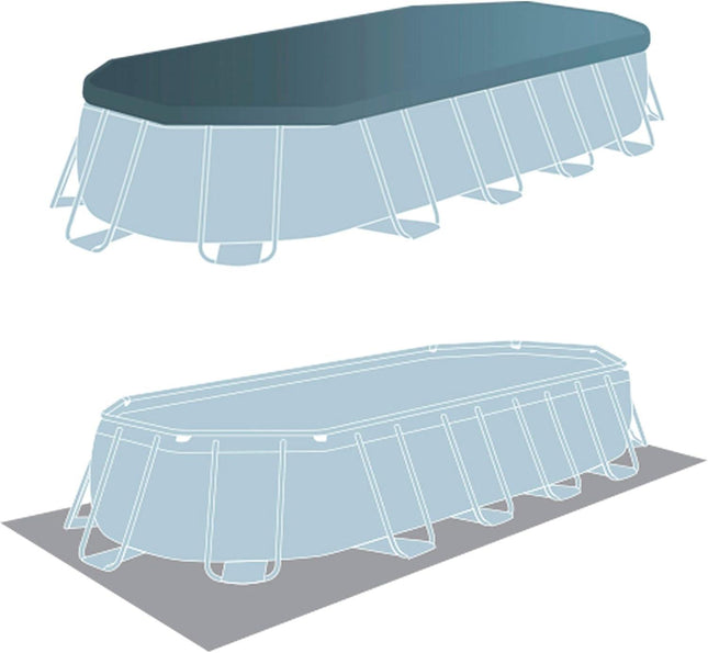Intex Prism Frame Rectangular Pool 6.10x3.05x1.22m (Full Set)