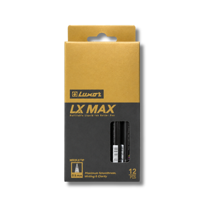 Luxor LX MAX Refillable Liquid Ink Roller Pen-Black