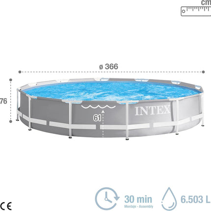 Intex Prism Frame Round Pool 3.66mx76cm (with Filter)