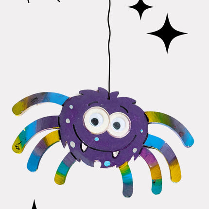 Fluffy Spider Wooden Craft Box
