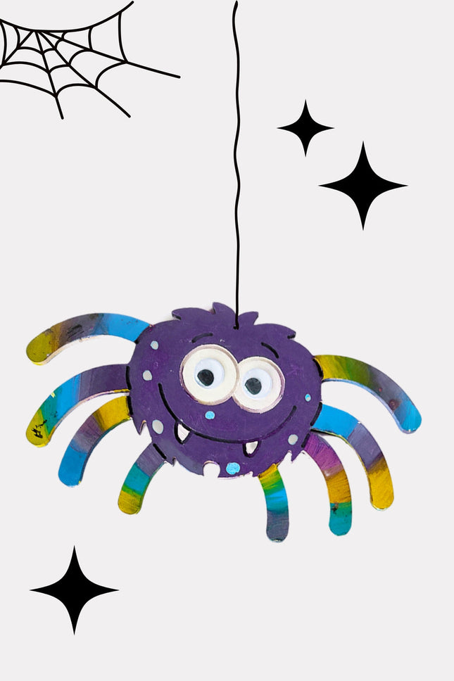 Fluffy Spider Wooden Craft Box