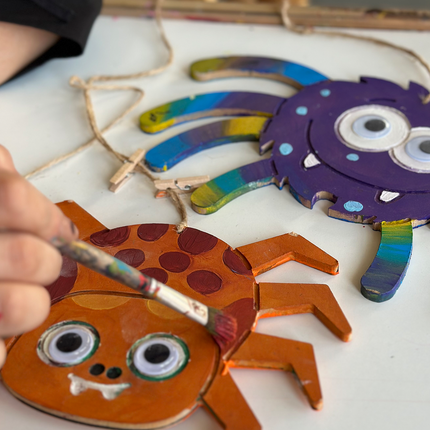 Fluffy Spider Wooden Craft Box