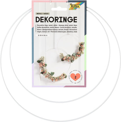 Folia Decorative Rings in White #24205