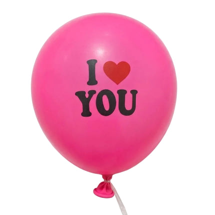 Pink balloon with 'I ❤️ YOU' text on a white background