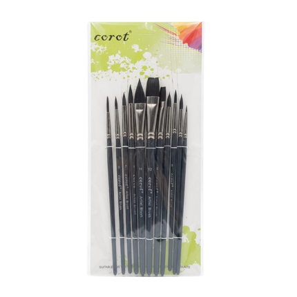 Corot Black Color Brush set of 12