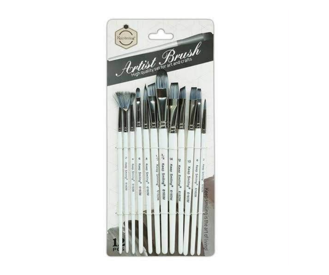 Keep Smiling Artist Brush Set - 12 Pc