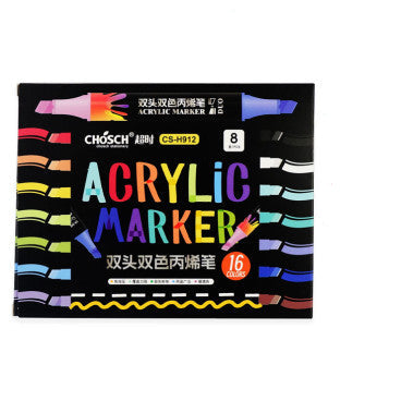 Chosch Acrylic Twin Marker  Basic 8pcs 16 Colors #CS-H912