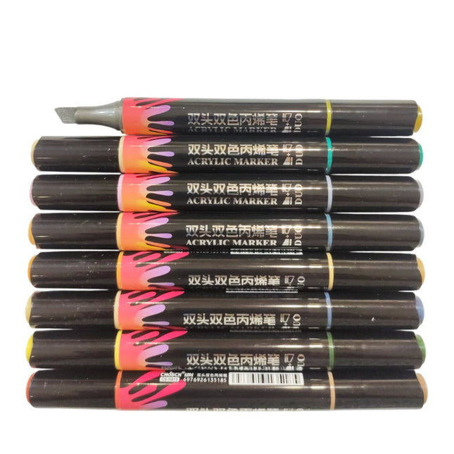 Chosch Acrylic Twin Marker  Basic 8pcs 16 Colors #CS-H912