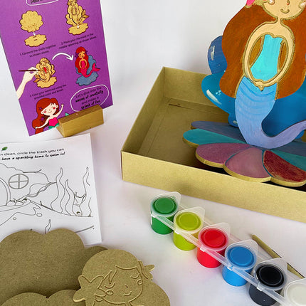 Mermaid wooden Craft Box