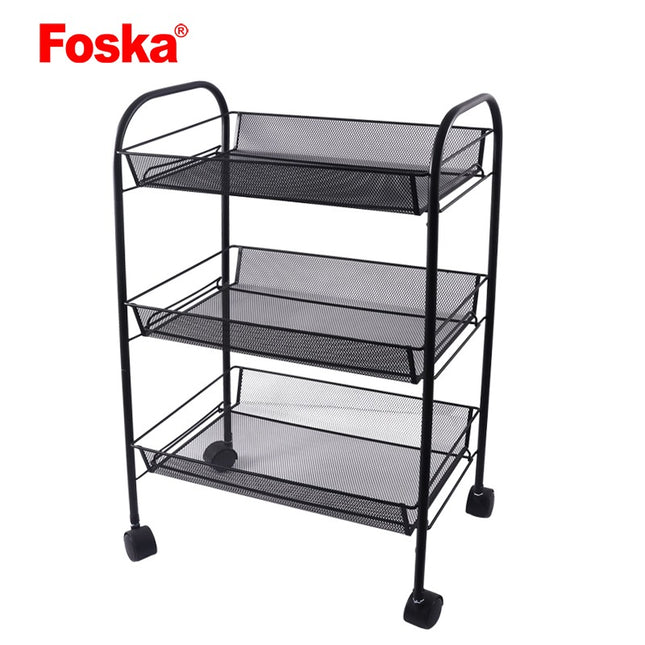 Foska 3-Layers Metal Storage Tray Rack Trolley