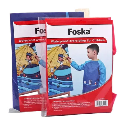 Foska waterproof overclothes packaging for children on a white background