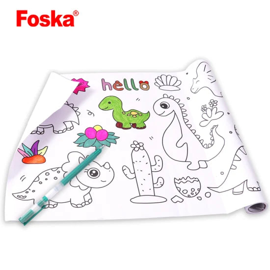 Foska Painting Paper Roll 300*30 Cm-Dinosaur
