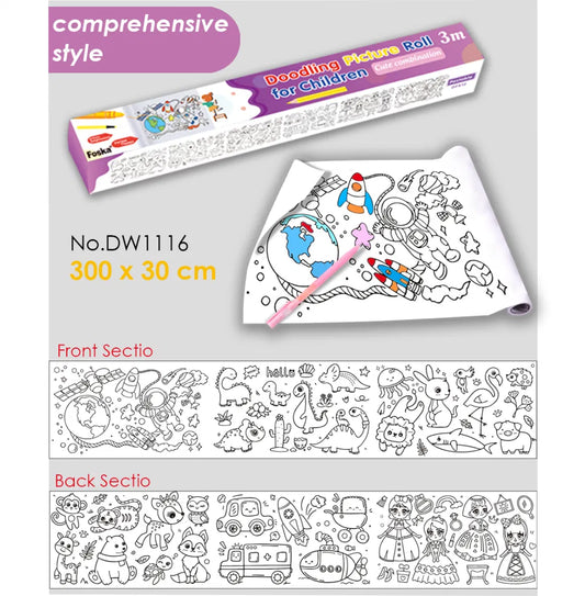 Foska Painting Paper Roll 300*30 Cm- Cute Combination