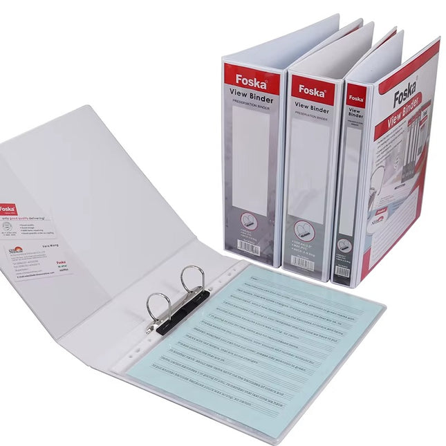Foska D Ring PVC A4 Presentation Binder-2 Rings