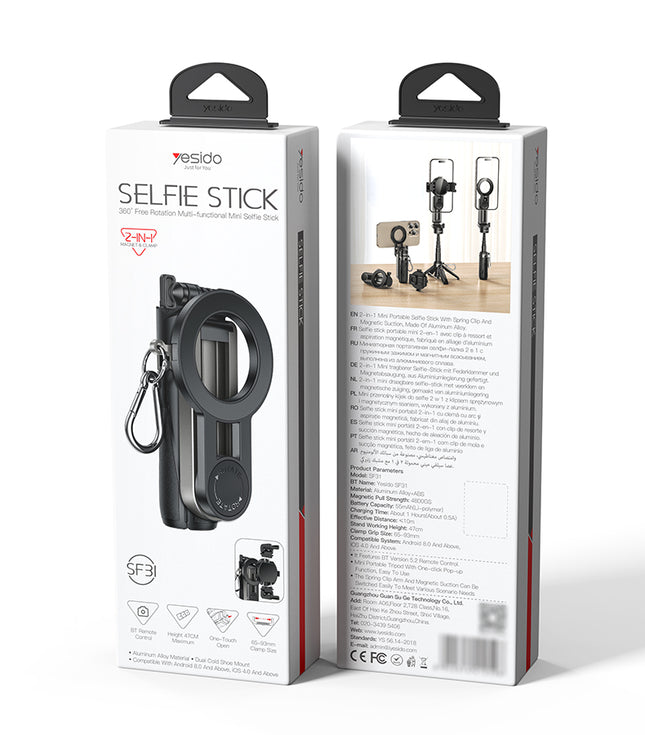 Yesido SF31 2-in-1 Magnet & Clamp Selfie Stick