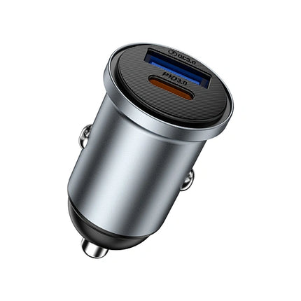 شاحن سيارة WiWU Nano Pro بقوة 60 واط، مزود بمنفذي USB-C و USB-A، يدعم الشحن السريع PD، رقم الموديل Wi-CC032 
