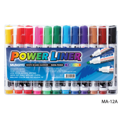 Mungyo Power Liner Whiteboard Pen Marker -set of 12