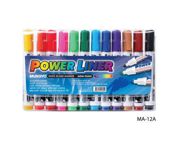 Mungyo Power Liner Whiteboard Pen Marker -set of 12