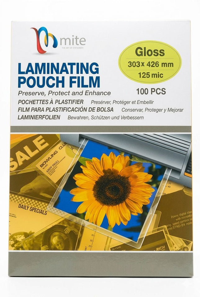 Mite A4 Laminating Pouch Gloss Film 303*426mm