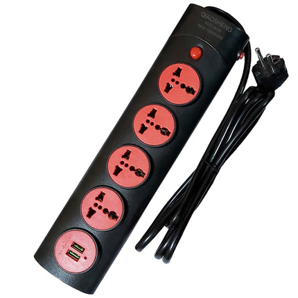 Qiaosheng 805 Max 10A 2500W 3 منافذ تمديد الحبل مع 2 منفذ USB مفتاح واحد متعدد المكونات