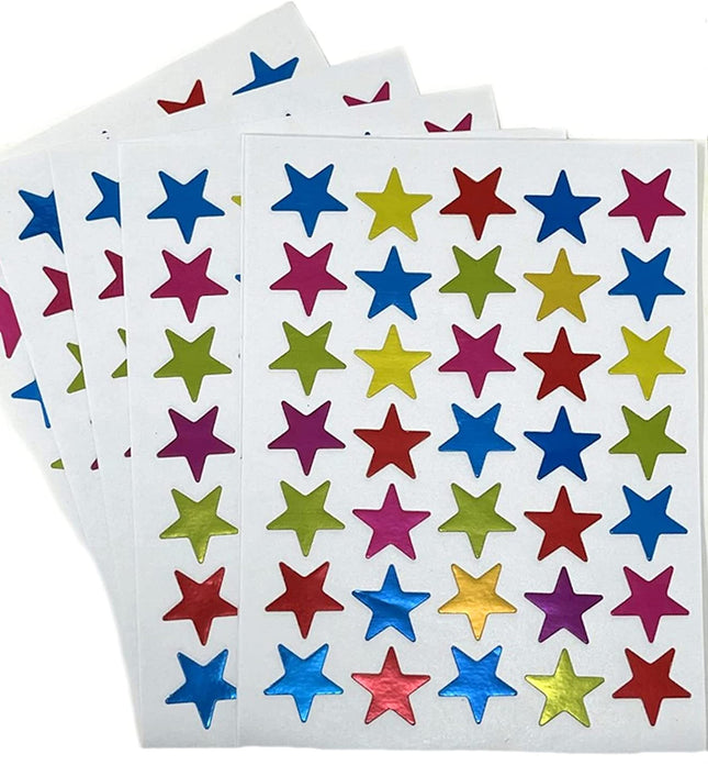 Small Foil Star Stickers For Kids Reward