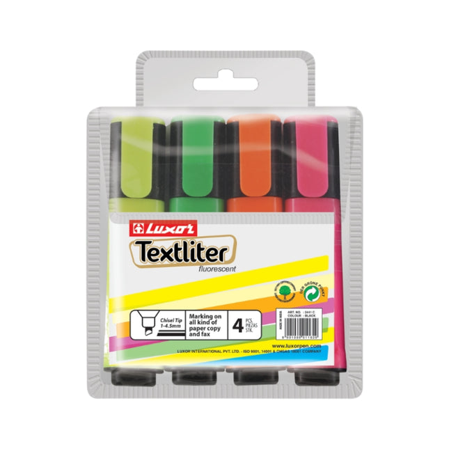 Luxor Textliter Blister Pack Of 4