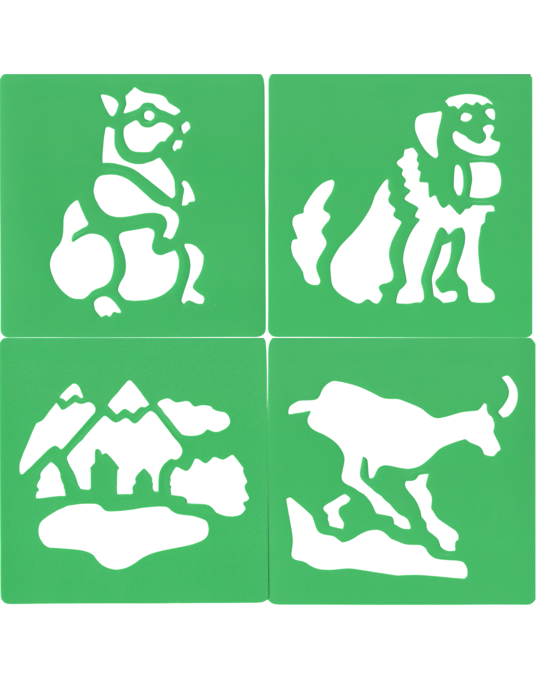 Washable Plastic Animal Stencils-Set of 6