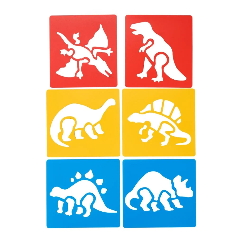 Washable Plastic Dinosaur Stencils-Set of 6