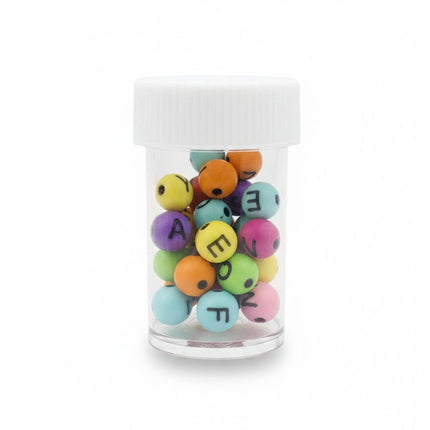 Multi Colored Round Alphabet Beads